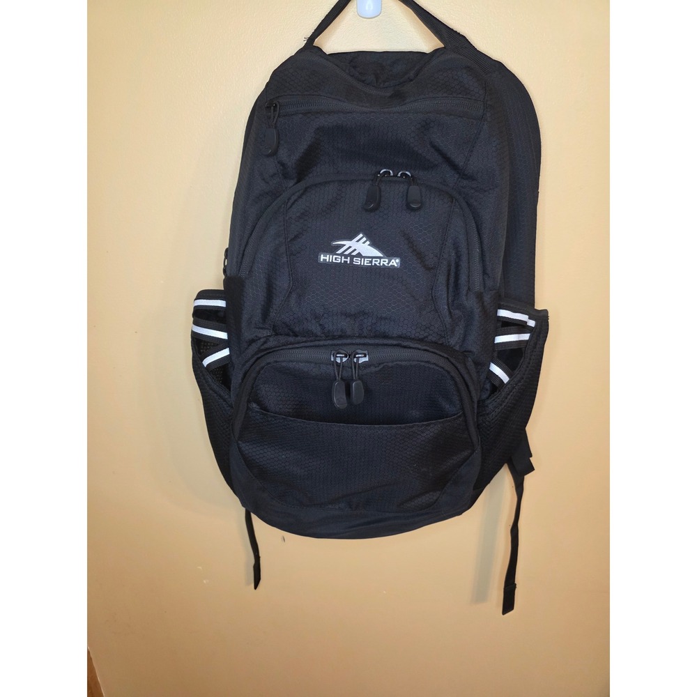High Sierra Black Hex Ripstop Multi Compartment Backpack School Travel Bag